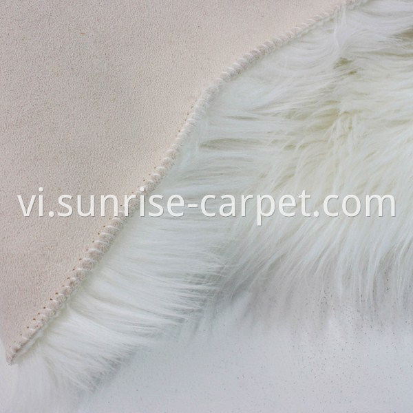 Backing of Faux Furs Rug flooring home deco white color